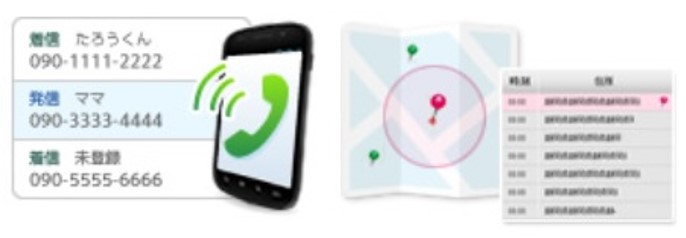 i-フィルター for Androidでは通話履歴や位置情報の確認もできる。