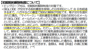 初期契約解除制度について　ビッグローブ光重要事項説明より