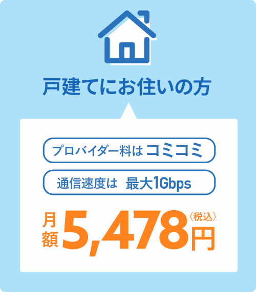 戸建てにお住いの方　月額4,158円（税込）